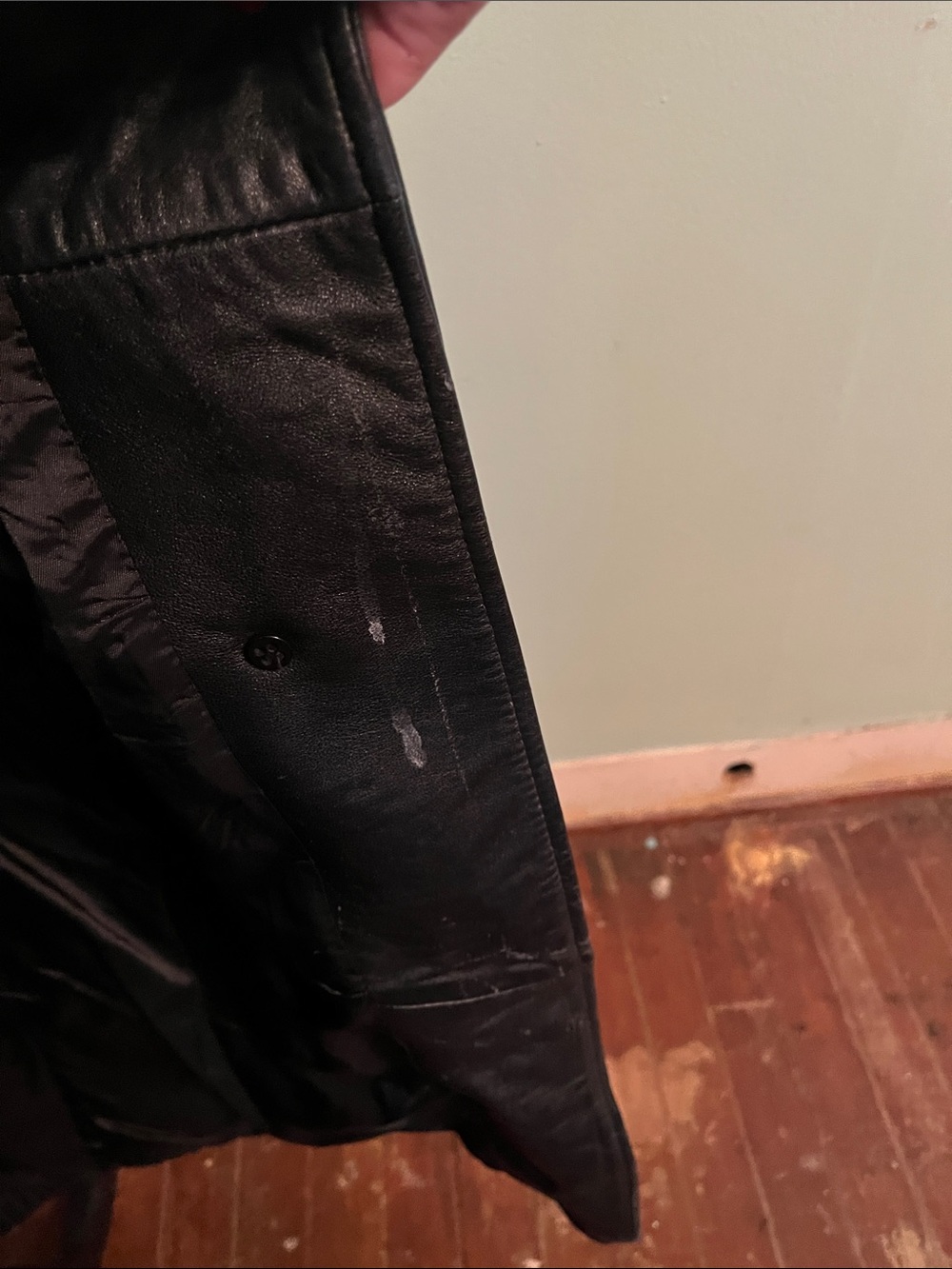 Men's Black Long Leather Trench Coat - Timeless Black Overcoat - Picture 5 of 5